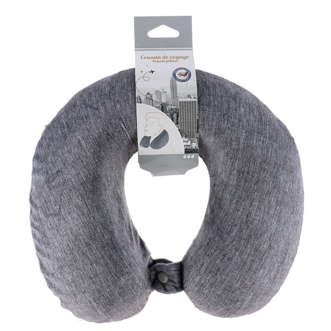 Pernă de Călătorie din Spumă cu Memorie Imprimată - Heather Grey - ramosdecor