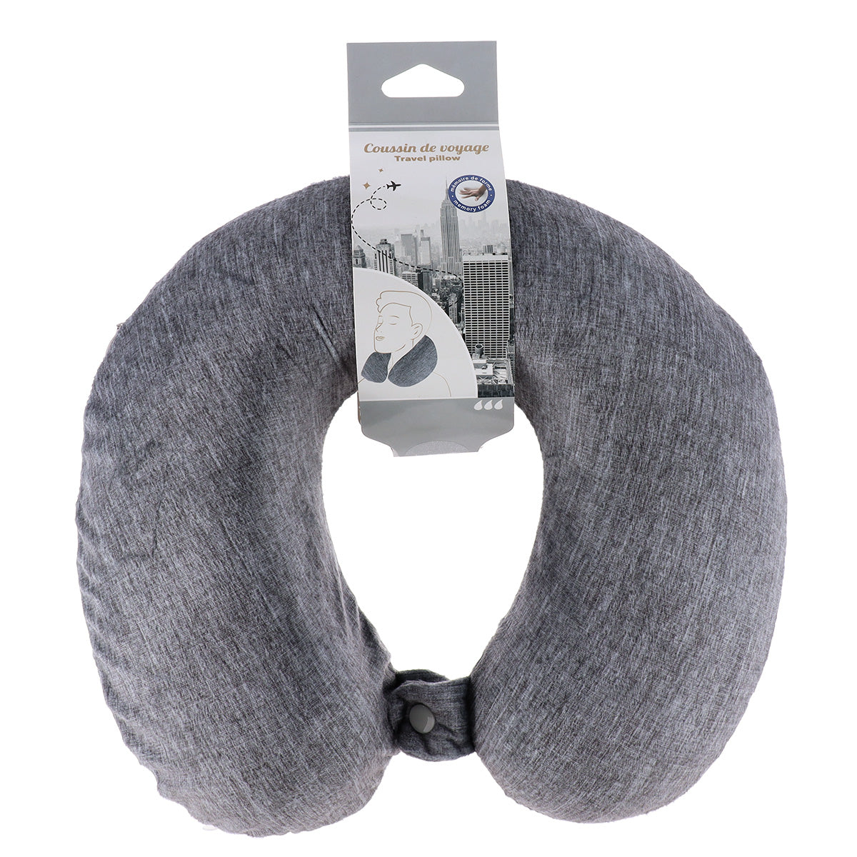 Pernă de Călătorie din Spumă cu Memorie Imprimată - Heather Grey - ramosdecor