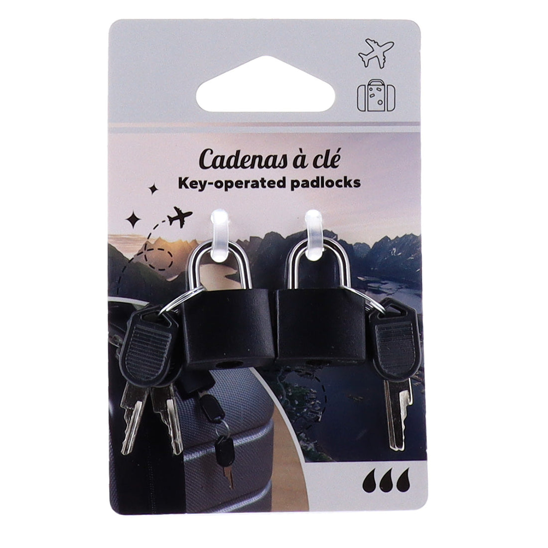 Set de 2 Lacăte cu Cheie - Negre - ramosdecor