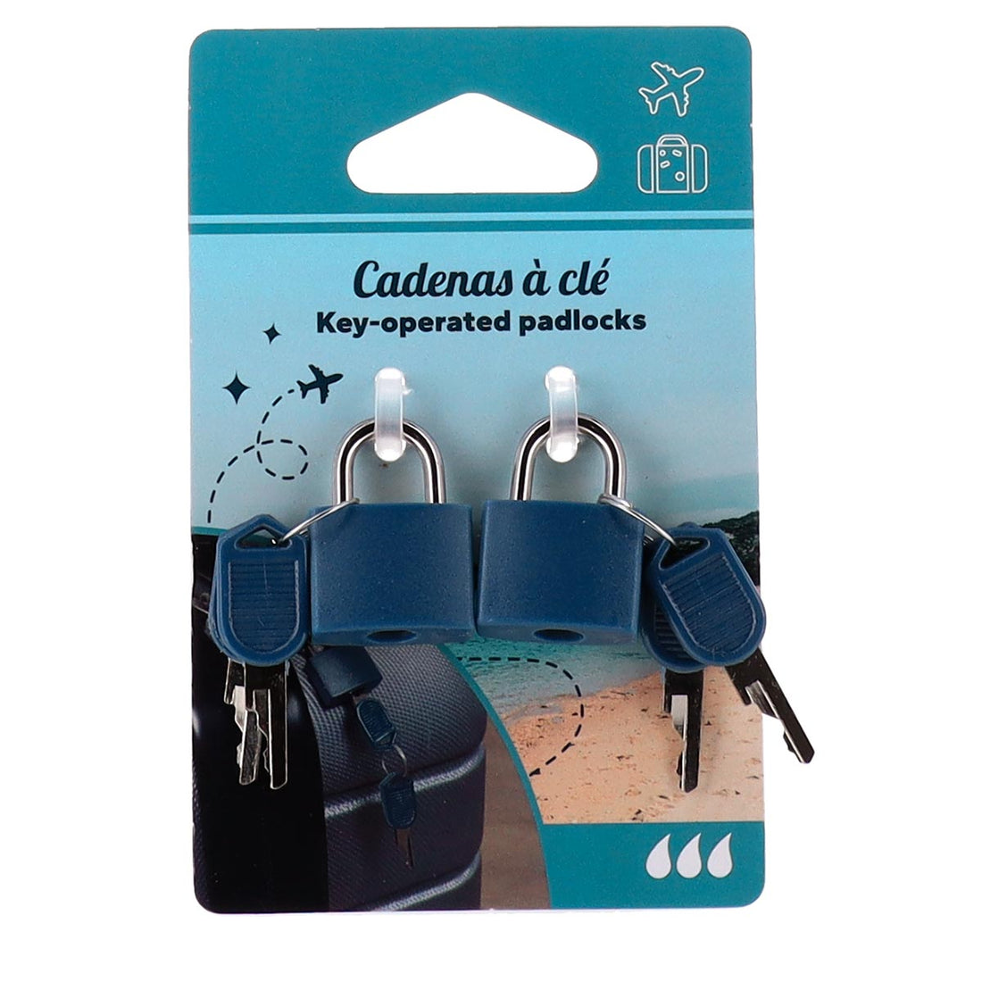 Set de 2 Lacăte cu Cheie - Navy Blue - ramosdecor