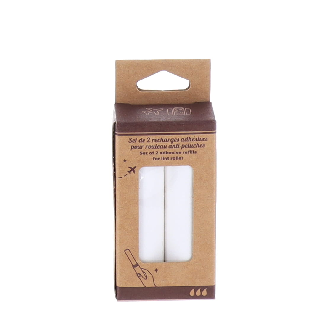 Set de 2 Tuburi de Hârtie pentru Role de Scame - Albe - ramosdecor