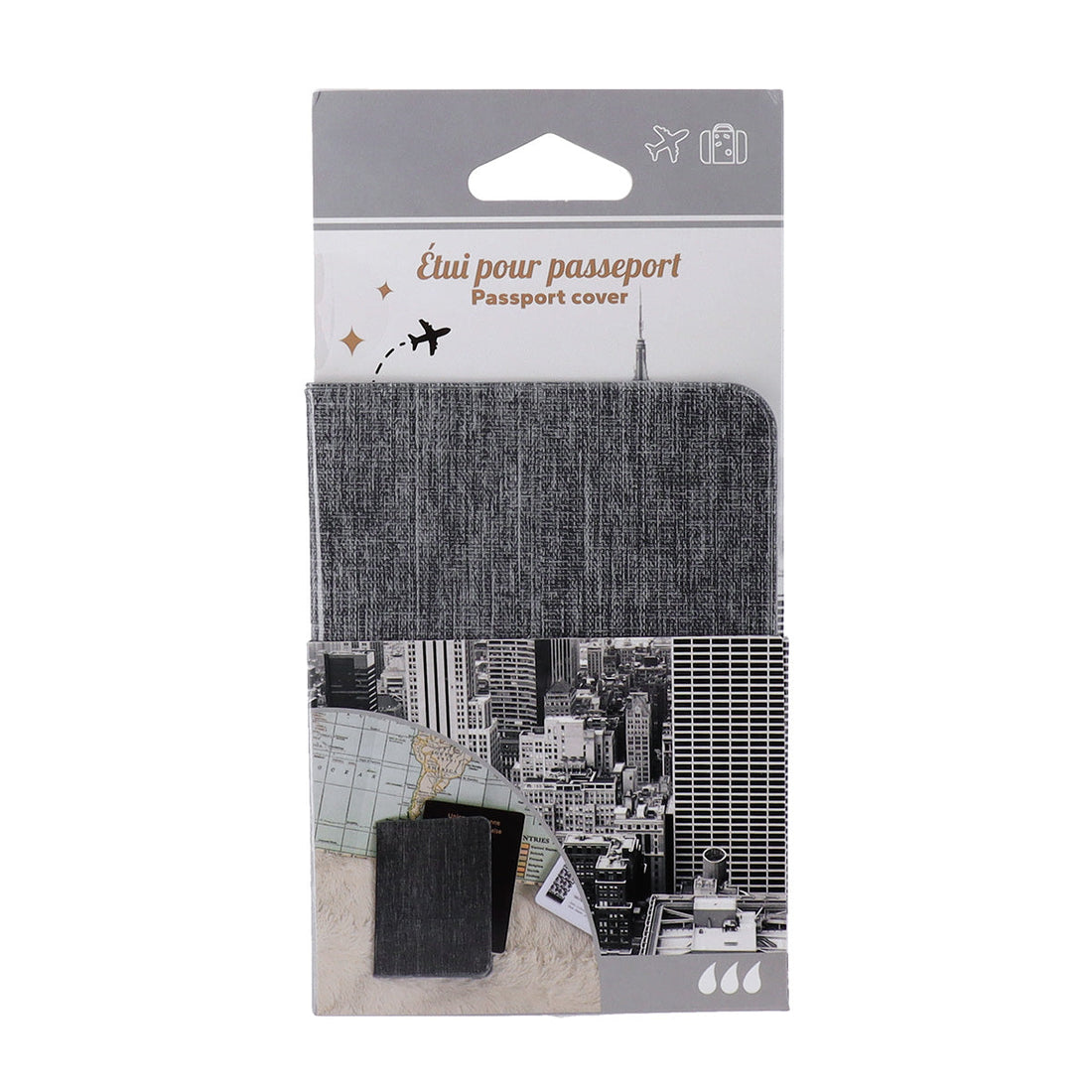 Husă de Pașaport Imprimată din PVC - Heather Grey - ramosdecor