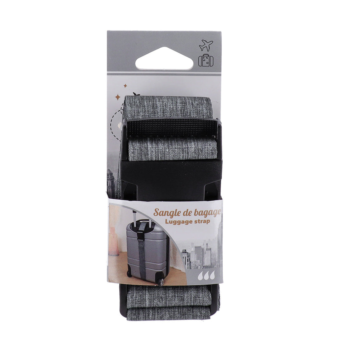 Bretea Reglabilă de Bagaj din Poliester Imprimat - Heather Grey - ramosdecor