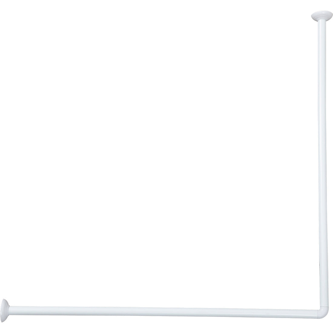 Bară De Perdea De Duș Colțară Din Aluminiu 90x90 Cm - Albă ilustrat într-un decor elegant marca Ramos