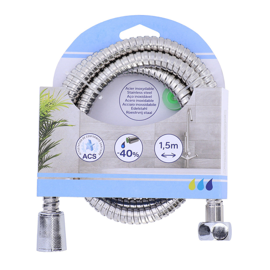 Furtun Flexibil Din Oțel Inoxidabil 150 Cm - Cromat - ramosdecor
