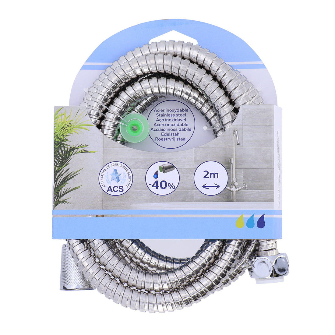 Furtun Flexibil Din Oțel Inoxidabil 200 Cm - Cromat - ramosdecor