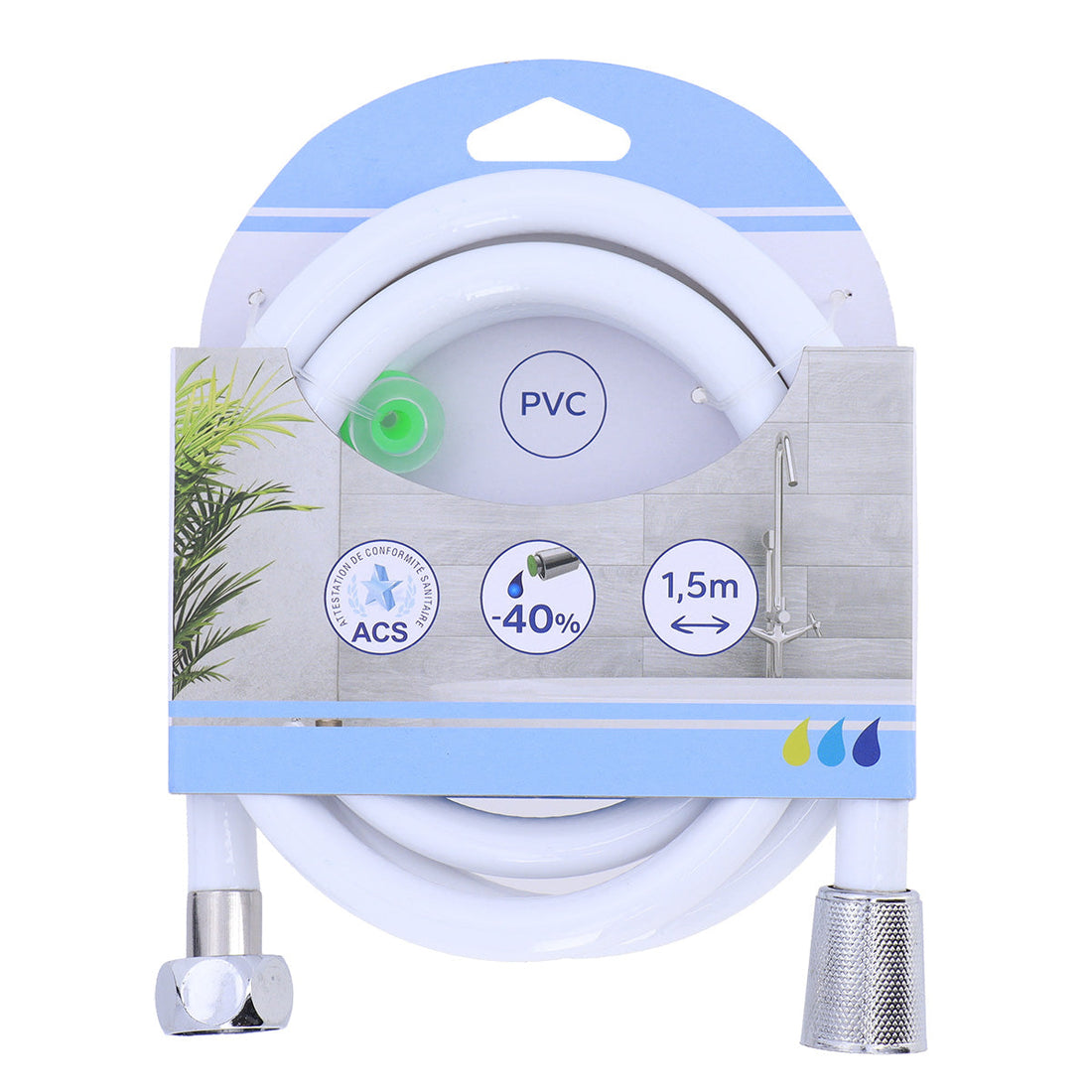 Furtun Flexibil Din PVC 150 Cm - Alb - ramosdecor