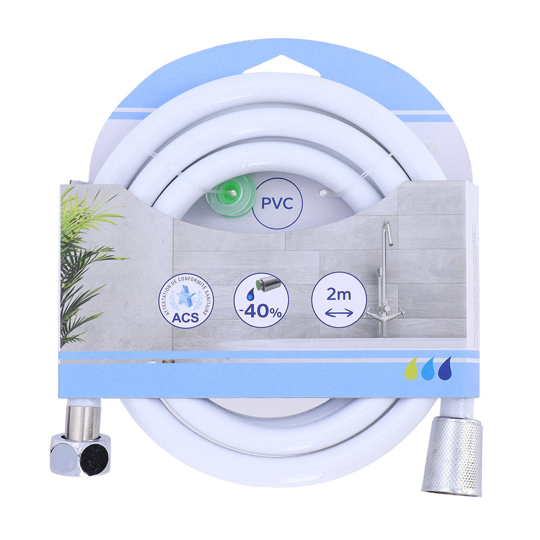 Furtun Flexibil Din PVC 200 Cm - Alb - ramosdecor