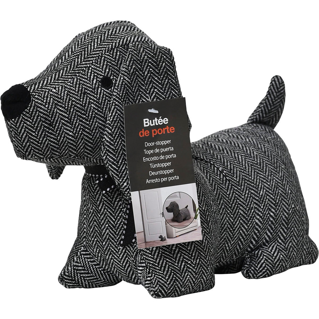 Opritor ușă Chien Black/White - ramosdecor