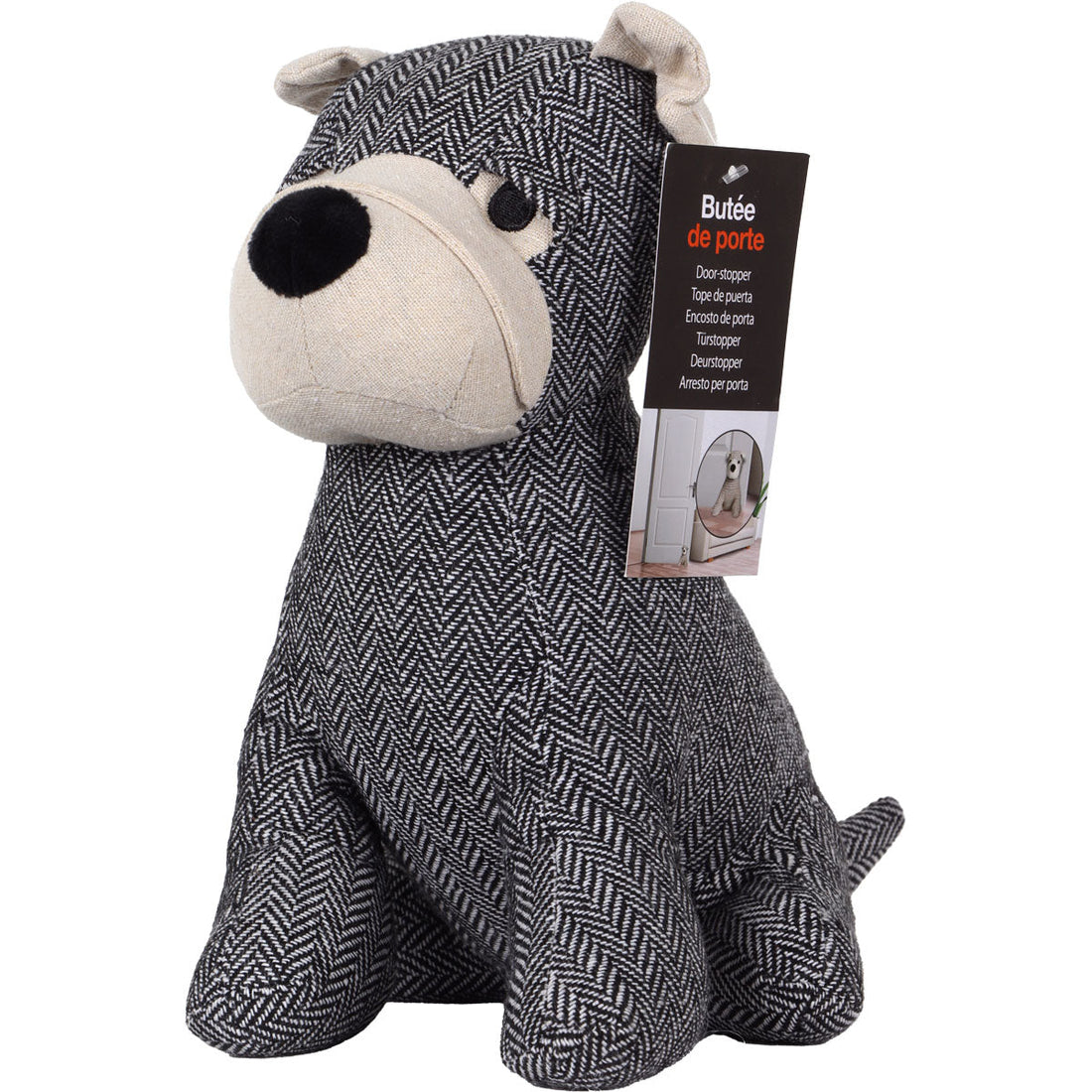 Opritor ușă Puppy Negru/Alb - ramosdecor