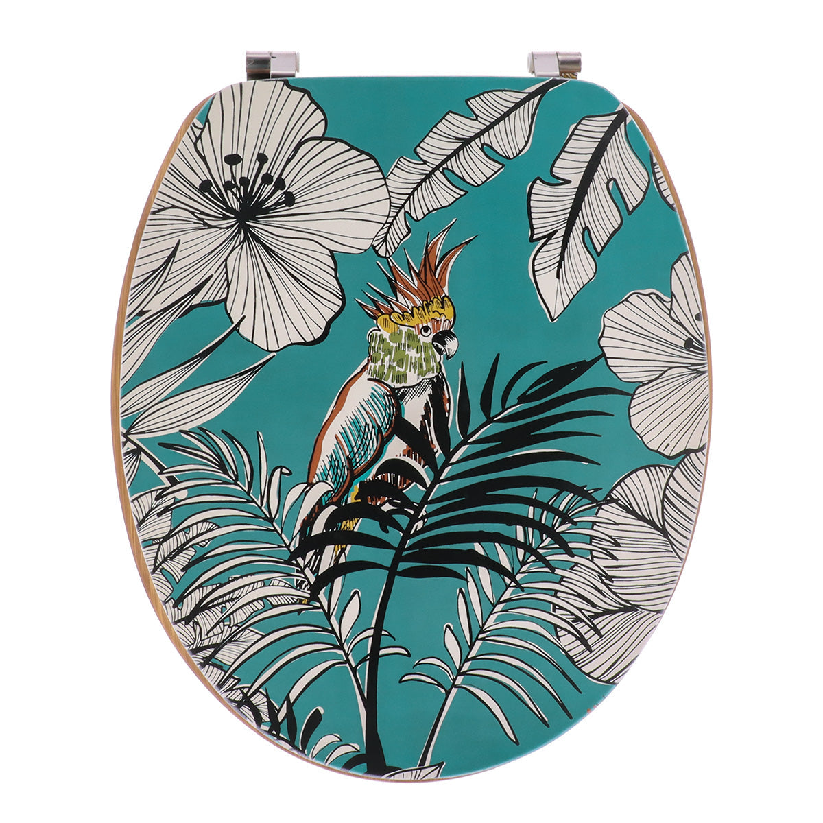 Capac De Toaletă MDF 18 Inch Cu Balamale Din Oțel Inoxidabil - Blue Jungle Fever - ramosdecor