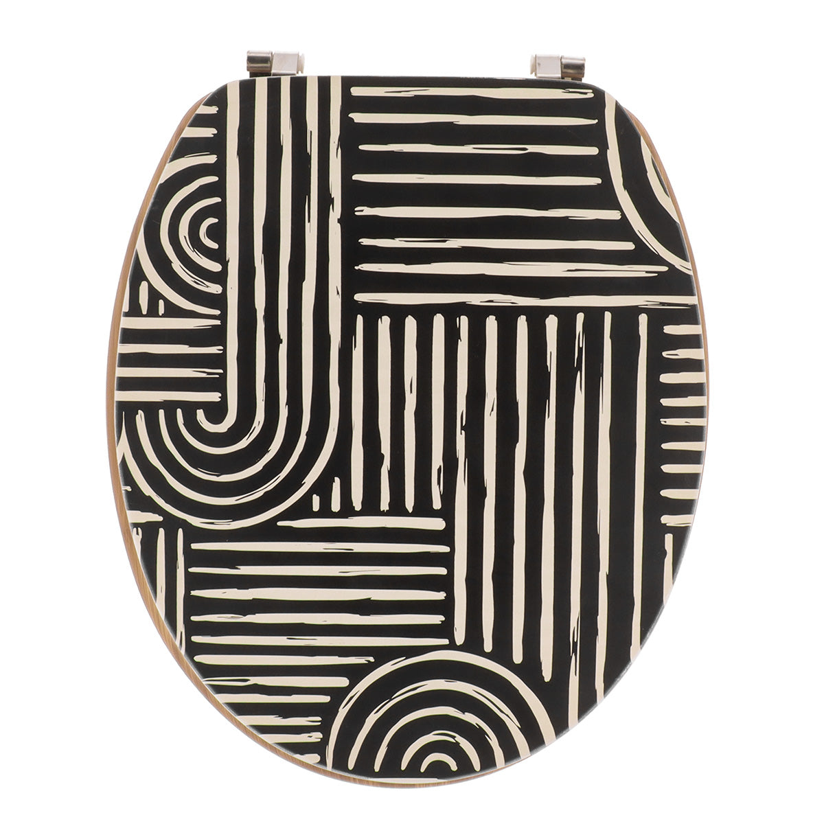 Capac De Toaletă MDF 18 Inch Cu Balamale Din Oțel Inoxidabil - Ethnic Vibes - ramosdecor
