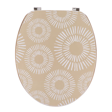 Capac De Toaletă MDF 18 Inch Cu Balamale Din Oțel Inoxidabil - Ethnic Spirals - ramosdecor