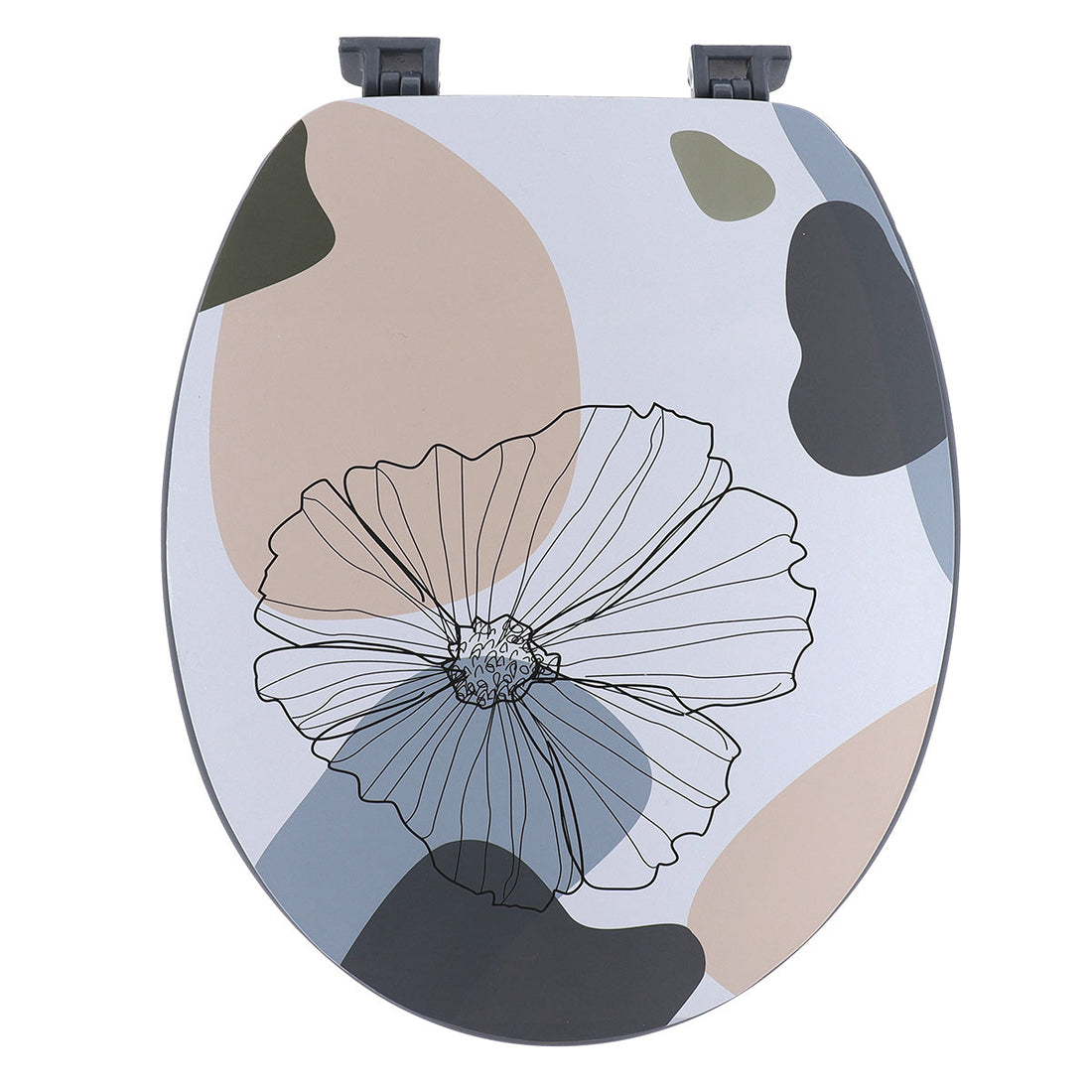 Capac De Toaletă MDF 18 Inch Cu Balamale Din Plastic - Flower prezentat într-un decor modern marca Ramos