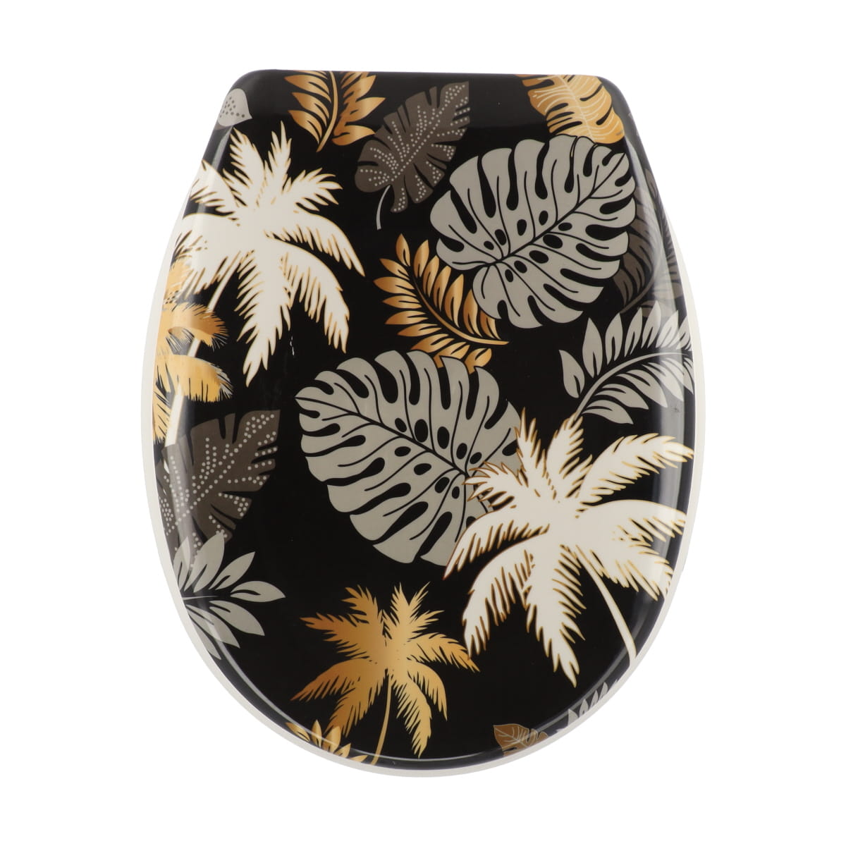 Capac De Toaletă Duroplast 18 Inch Cu Balamale Din Plastic - Gold Jungle prezentat într-un decor modern marca Ramos