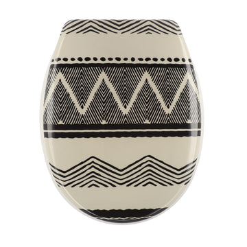 Capac de Toaletă 18 Inch Tribal Lodge cu Balamale din Plastic - ramosdecor