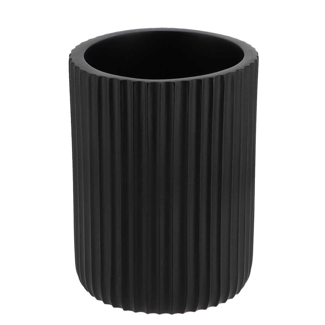 Pahar Rotund Polirășină cu Dungi - Negru - ramosdecor