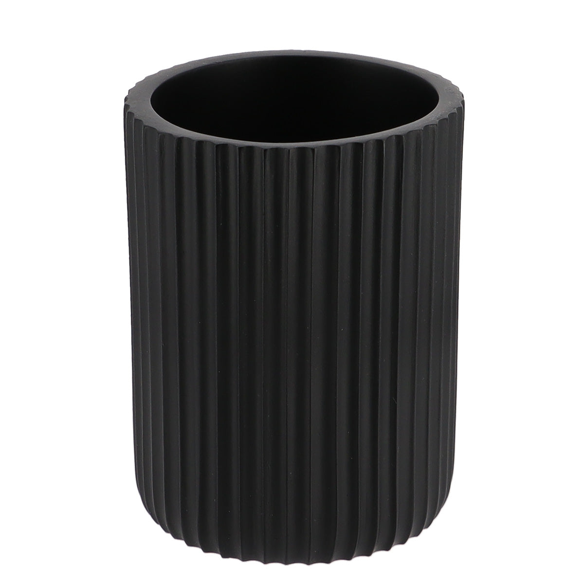 Pahar Rotund Polirășină cu Dungi - Negru - ramosdecor