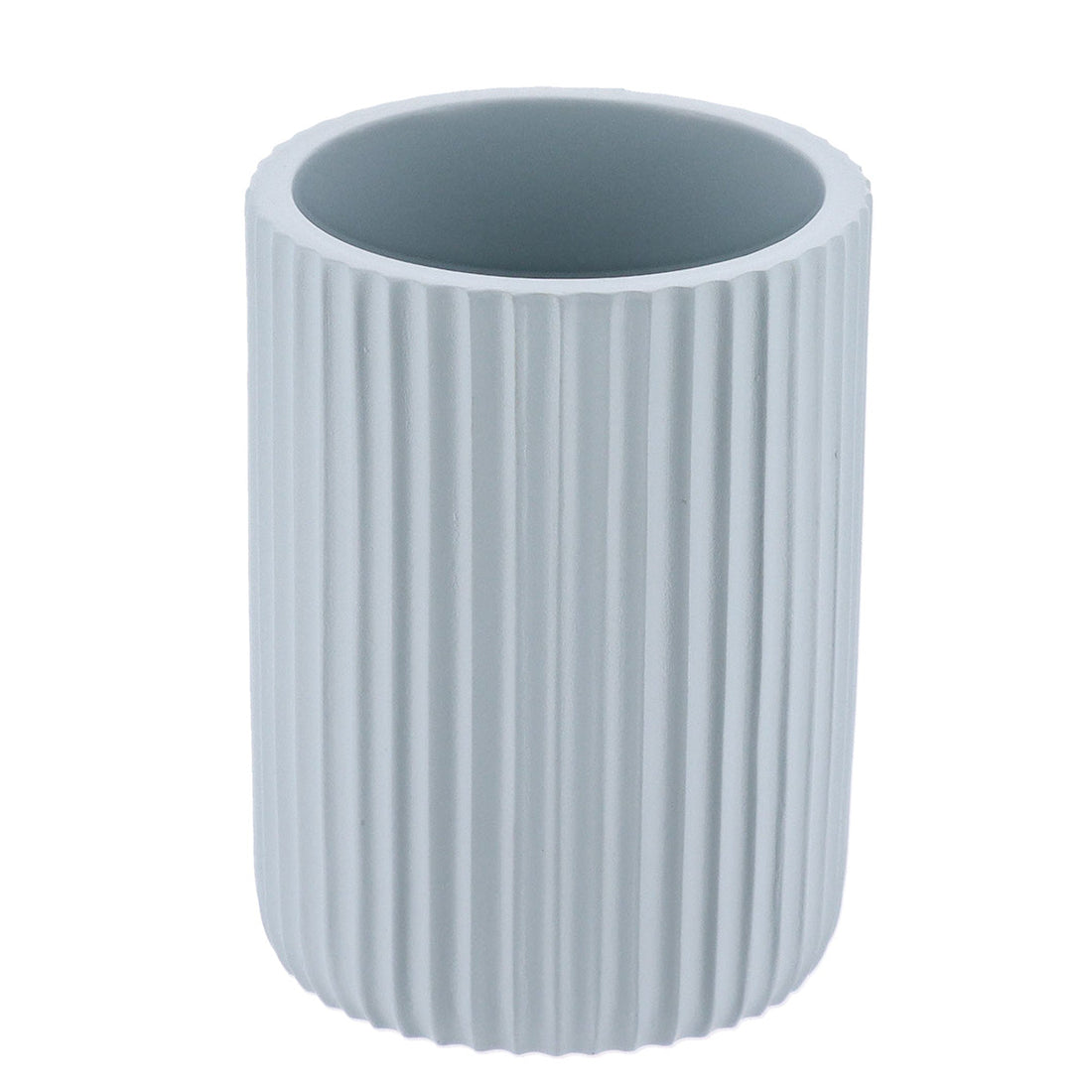 Pahar Rotund din Polirășină cu Dungi - Clear Blue - ramosdecor