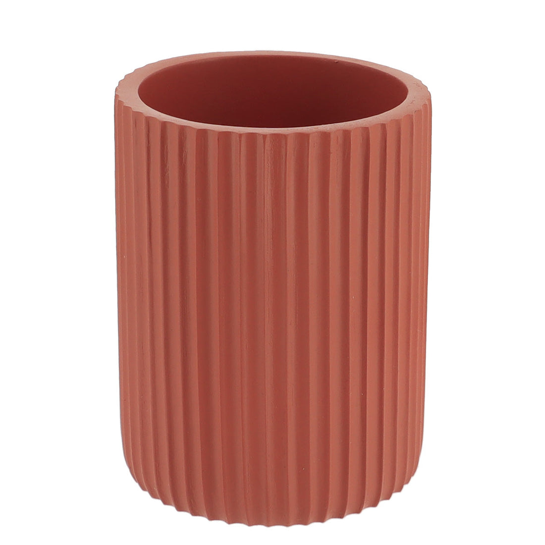 Pahar Rotund din Polirășină cu Dungi - Terracotta - ramosdecor