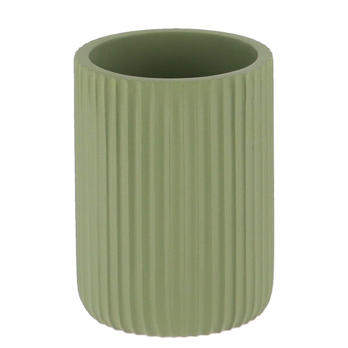 Pahar Rotund Polirășină cu Dungi - Khaki - ramosdecor