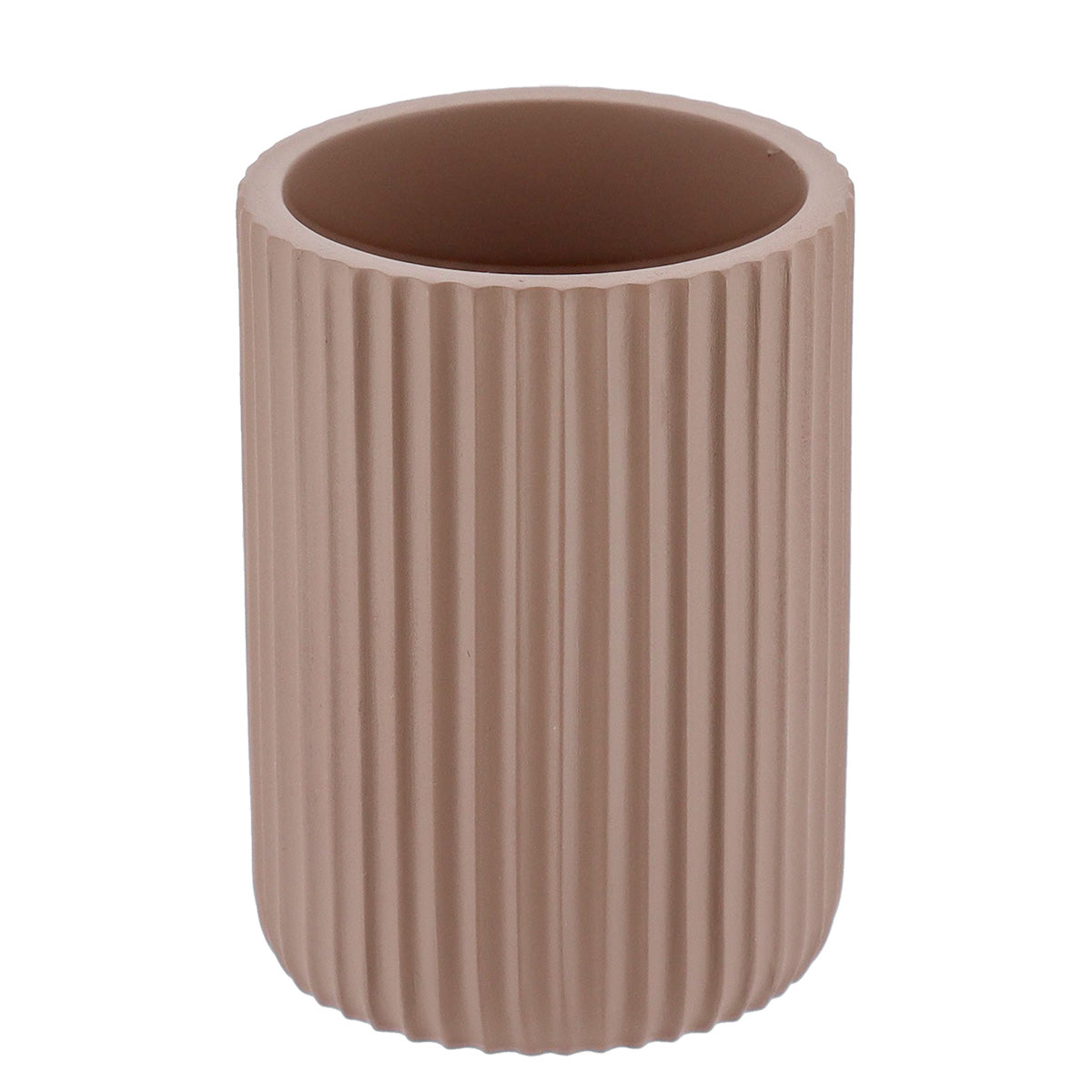 Pahar Rotund din Polirășină cu Dungi - Cappucino - ramosdecor