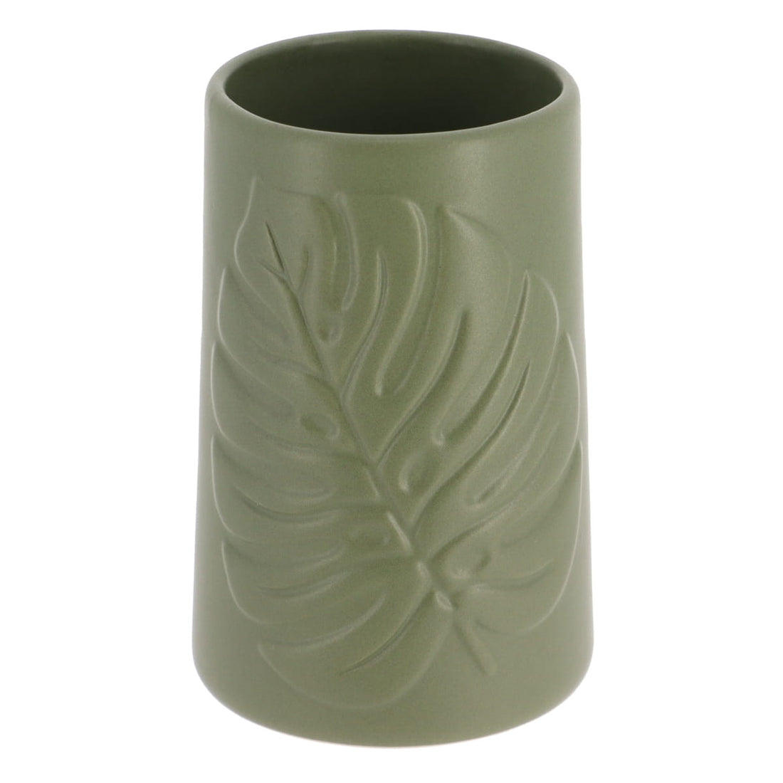 Pahar Rotund din Ceramică Decorat cu Motiv Floral - Khaki prezentat într-un decor modern marca Ramos