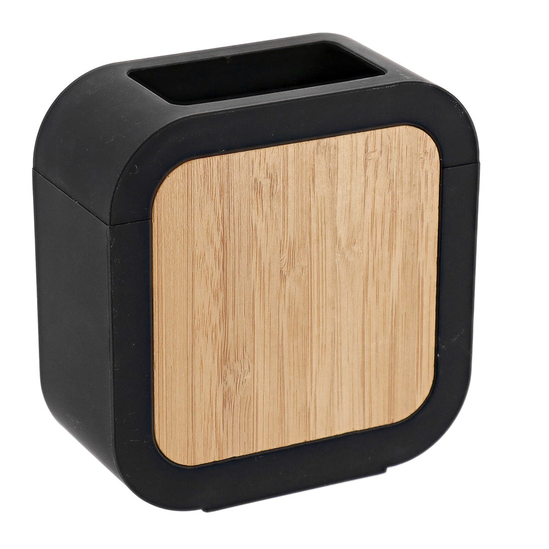 Pahar Pătrat din Cauciuc cu ABS și Acacia - Negru - ramosdecor