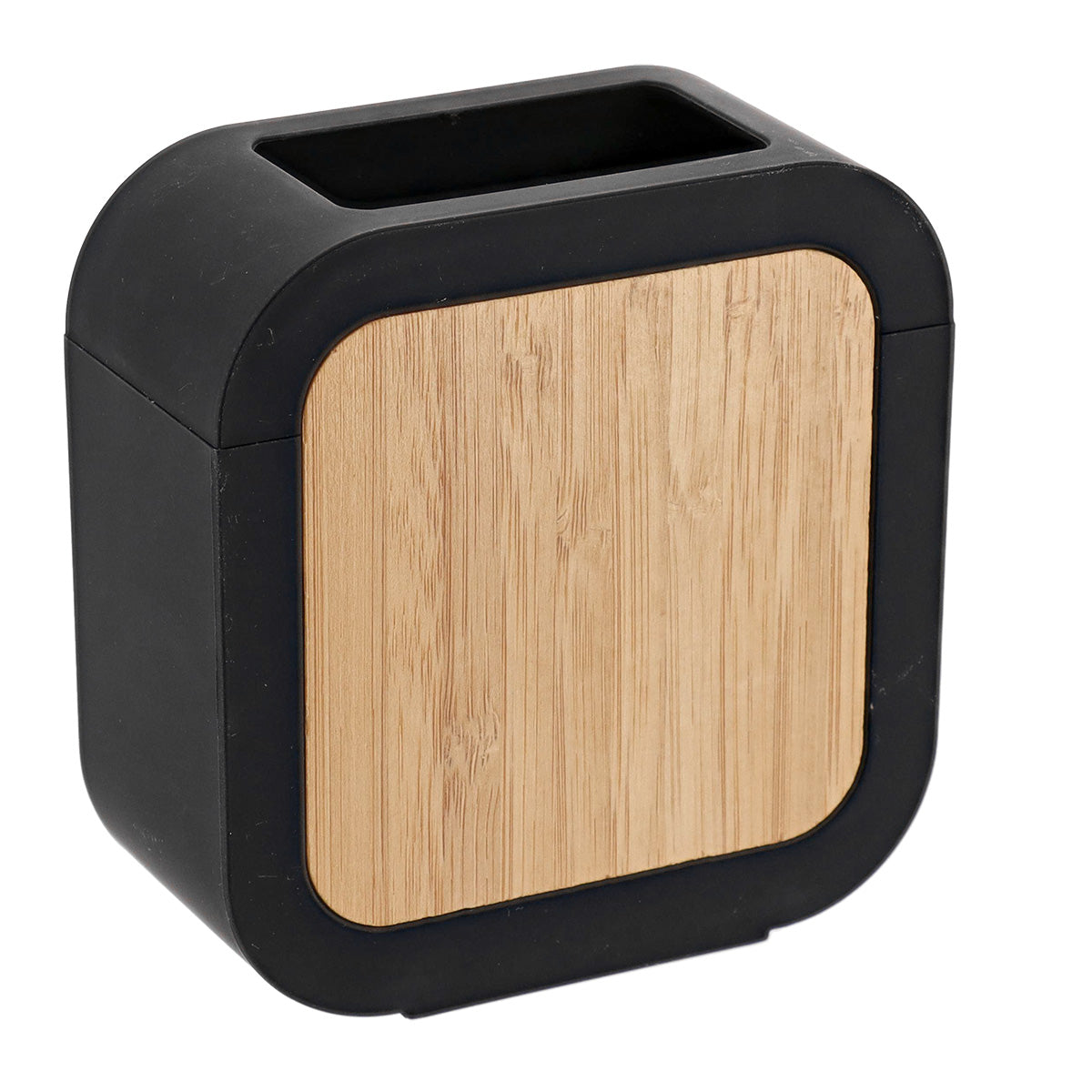Pahar Pătrat din Cauciuc cu ABS și Acacia - Negru - ramosdecor