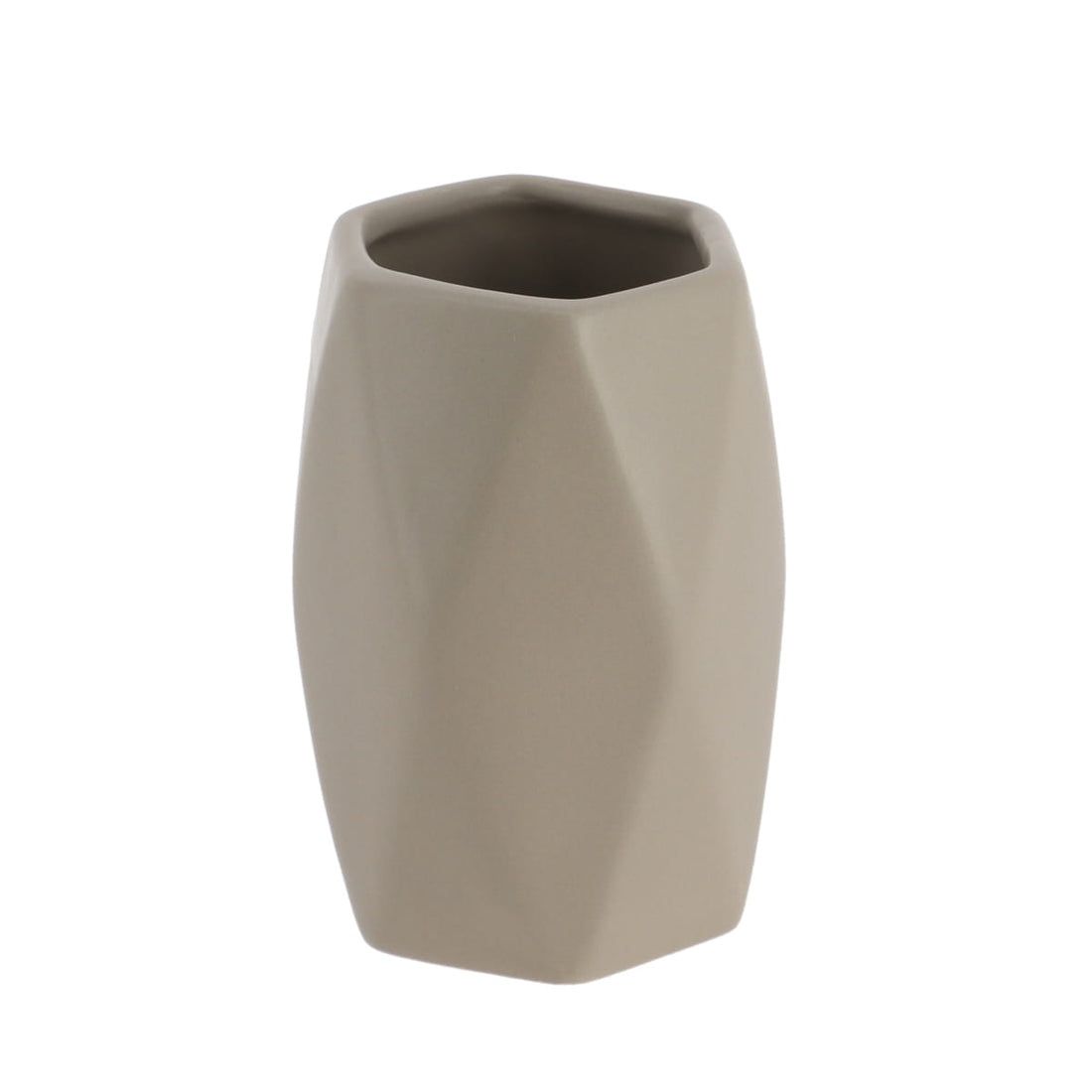 Pahar din Gresie Formă Diamant - Taupe prezentat într-un decor modern marca Ramos