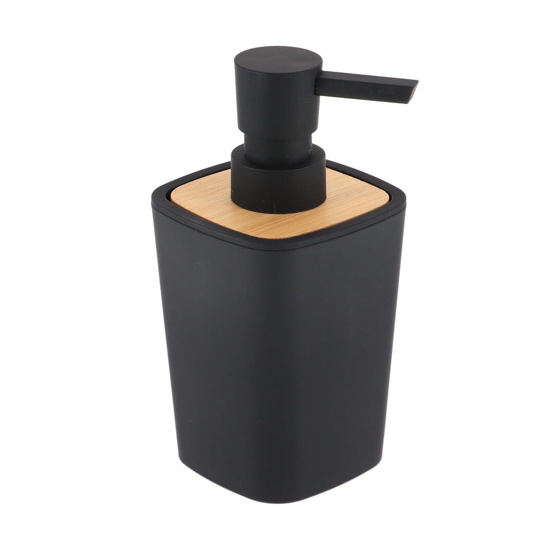 Dozator de Săpun din Cauciuc din ABS și Bambus 380 ml - Negru - ramosdecor