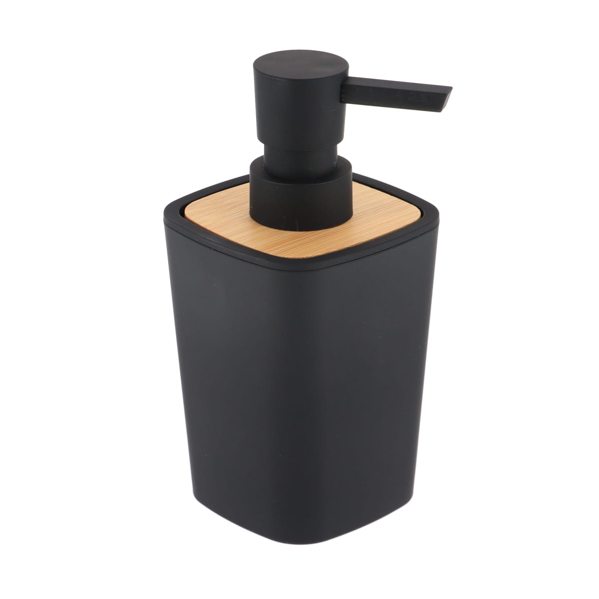 Dozator de Săpun din Cauciuc din ABS și Bambus 380 ml - Negru - ramosdecor