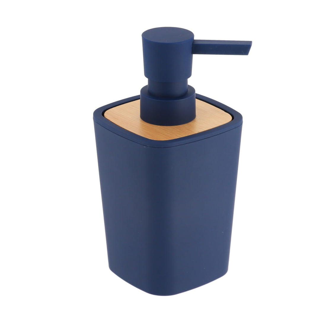 Dozator de Săpun din Cauciuc din ABS și Bambus 380 ml - Navy Blue - ramosdecor