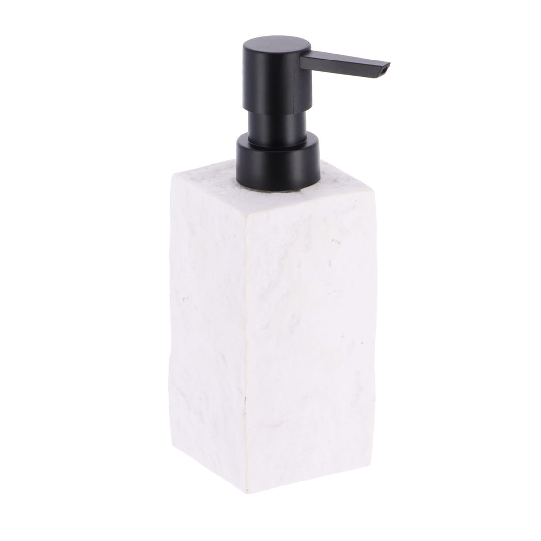 Dozator de Săpun Pătrat Efect de Piatră 260 ml - Alb prezentat într-un decor modern marca Ramos