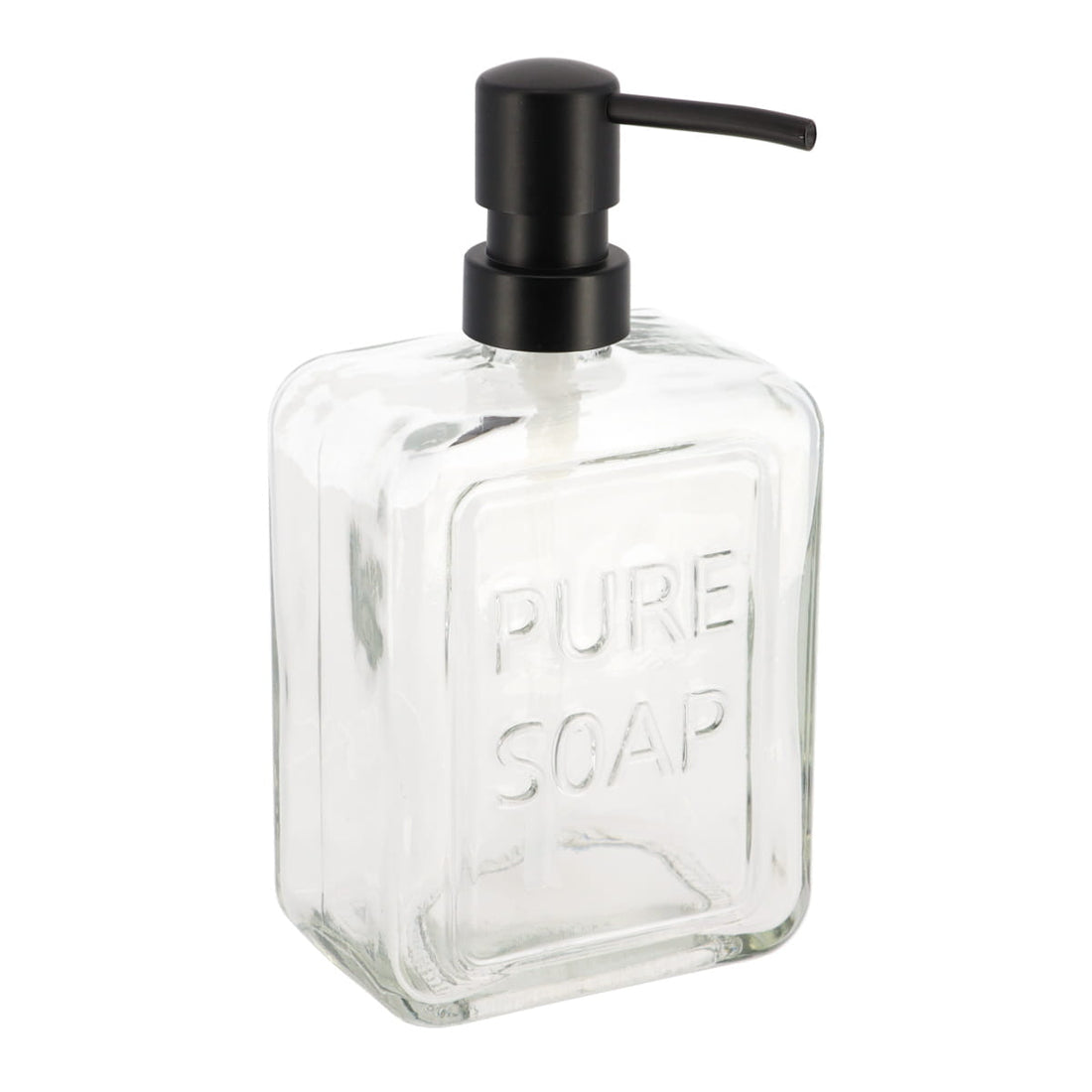 Dispenser Rotund pentru Săpun 1l cu Dungi - Transparent - ramosdecor