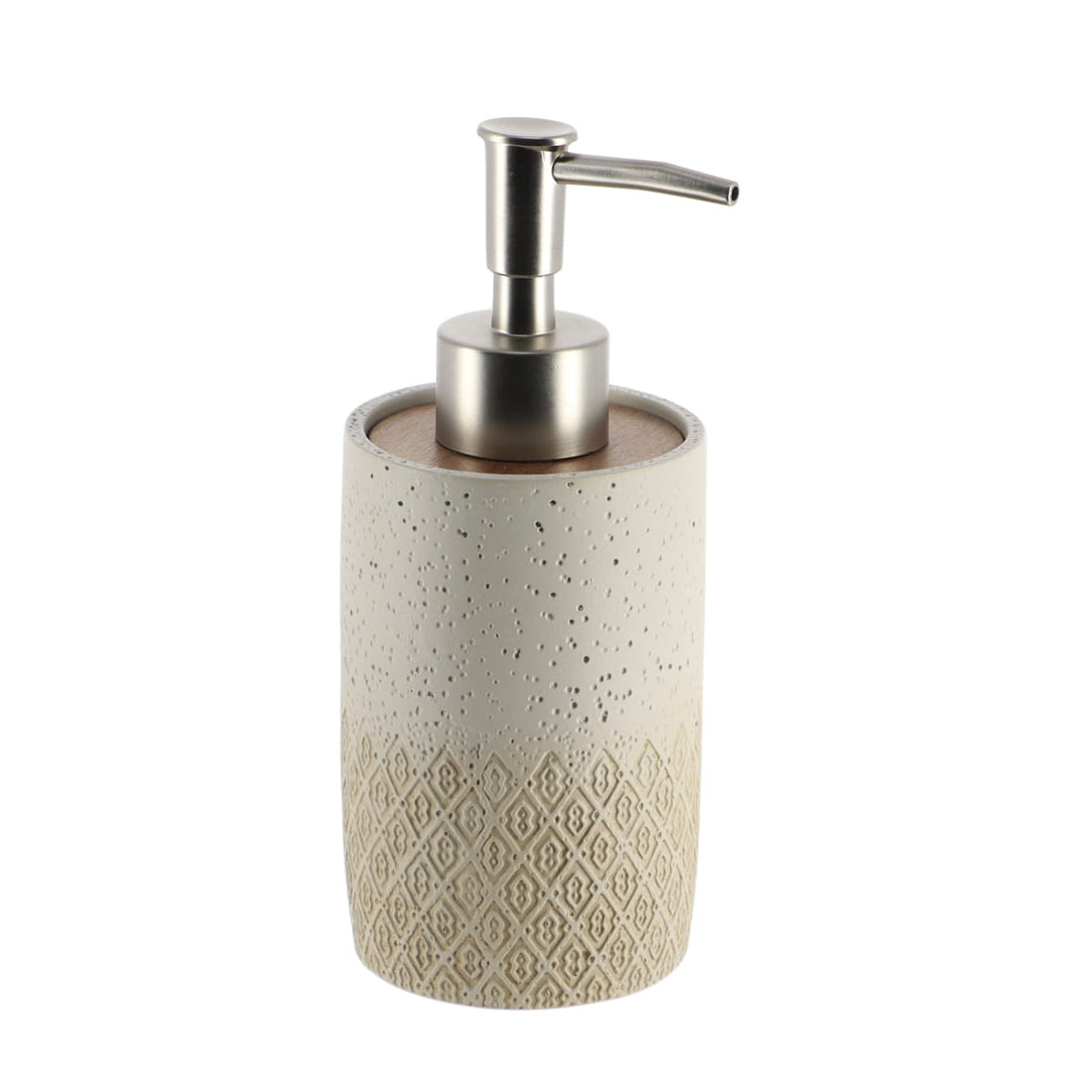 Dispenser pentru Săpun Gravat din Poliresină 265 ml - Natural/Acacia prezentat într-un decor modern marca Ramos
