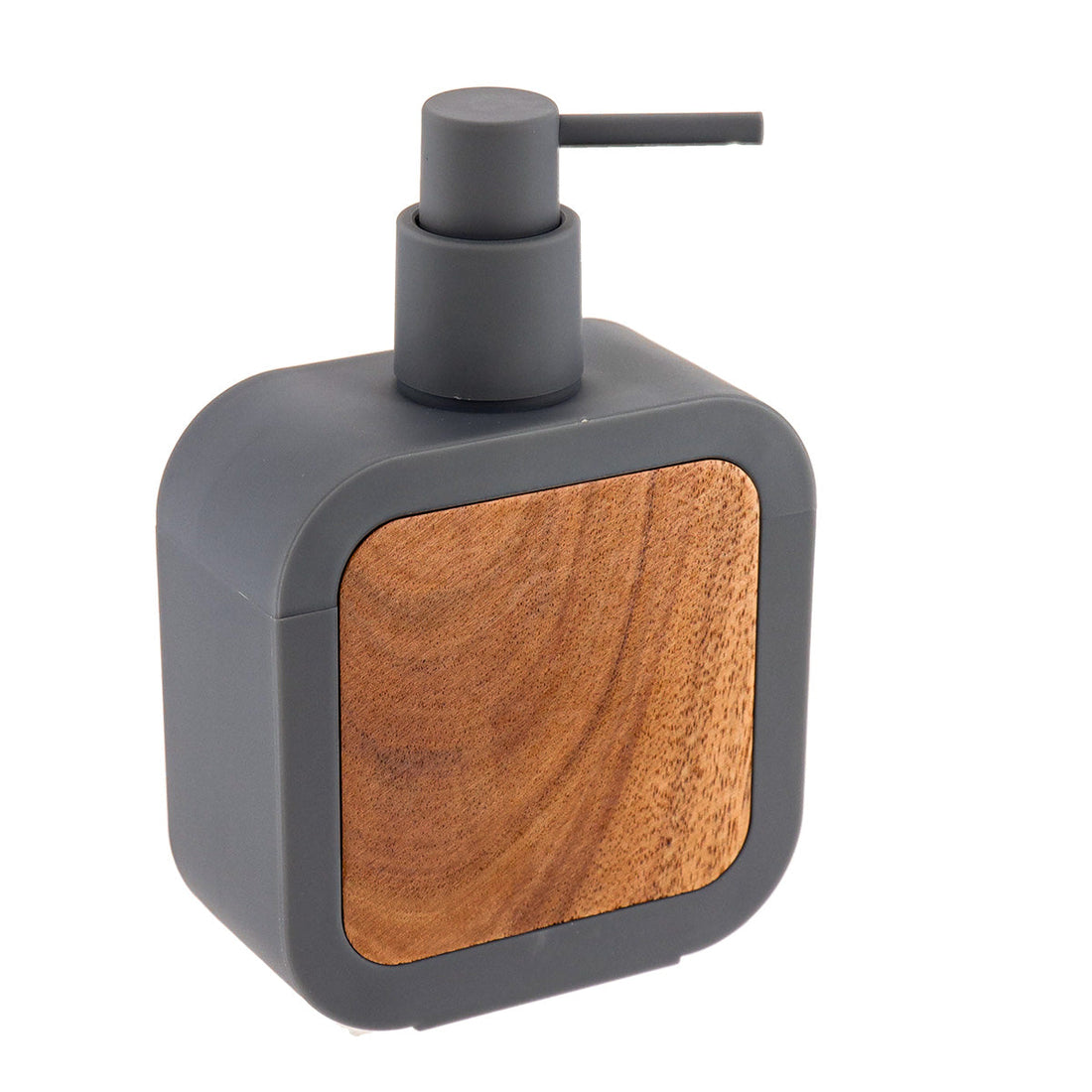 Dozator de Săpun Pătrat cu ABS si Cauciuc 350 ml - Gri prezentat într-un decor modern marca Ramos