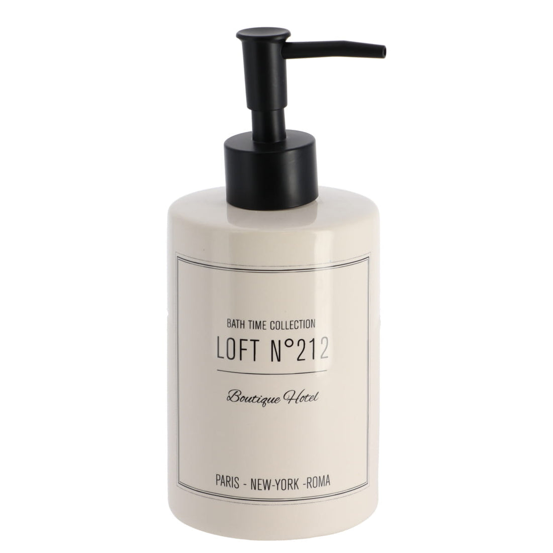 Dozator De Săpun Rotund Și Imprimat Din Dolomit 320 Ml - White Neo Retro - ramosdecor
