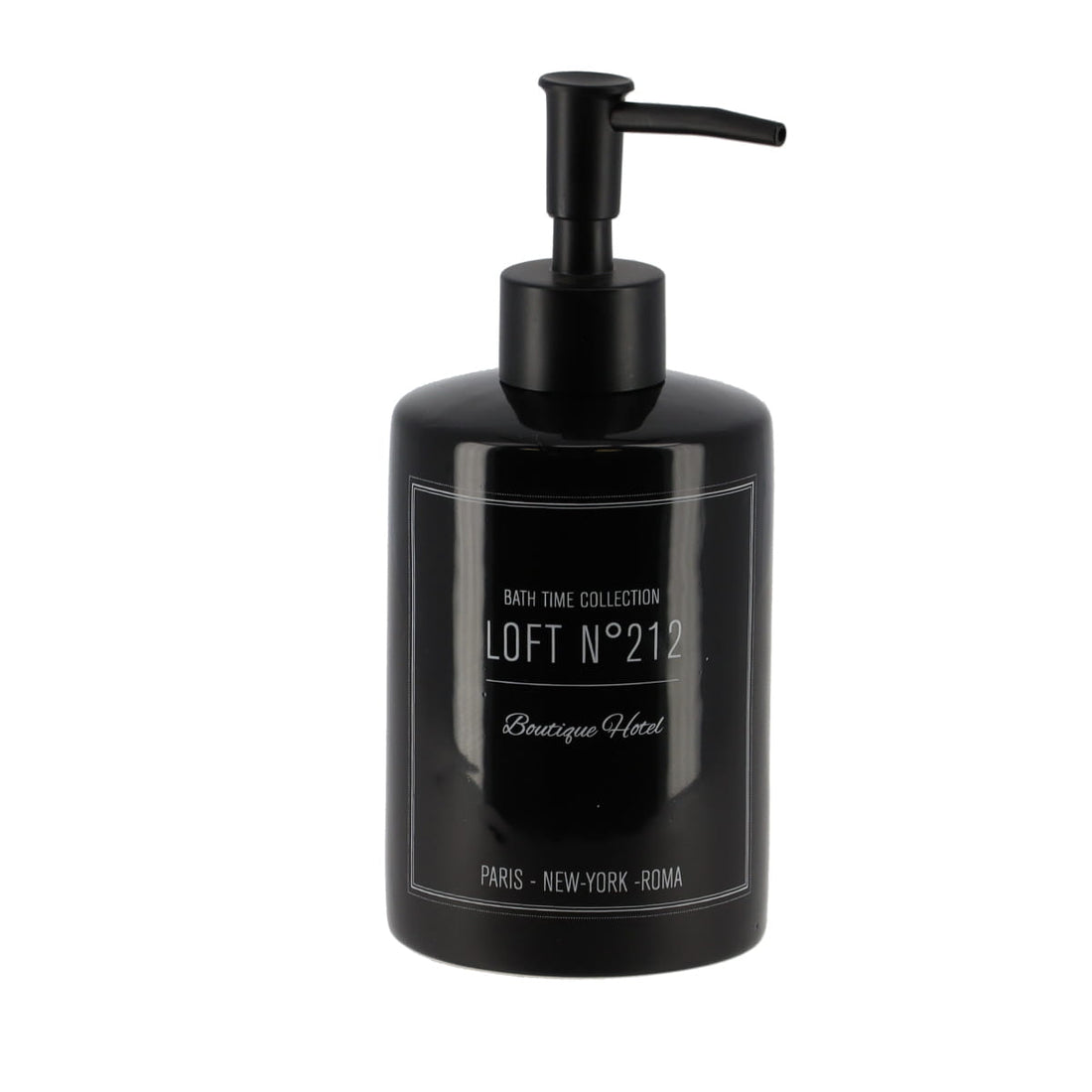 Dozator De Săpun Rotund Și Imprimat Din Dolomit 320 Ml - Black Neo Retro - ramosdecor