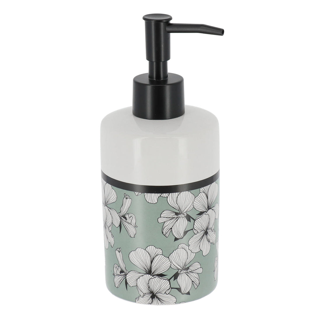 Dozator De Săpun Rotund Și Imprimat Din Dolomit 320 Ml - Green Ecrin - ramosdecor