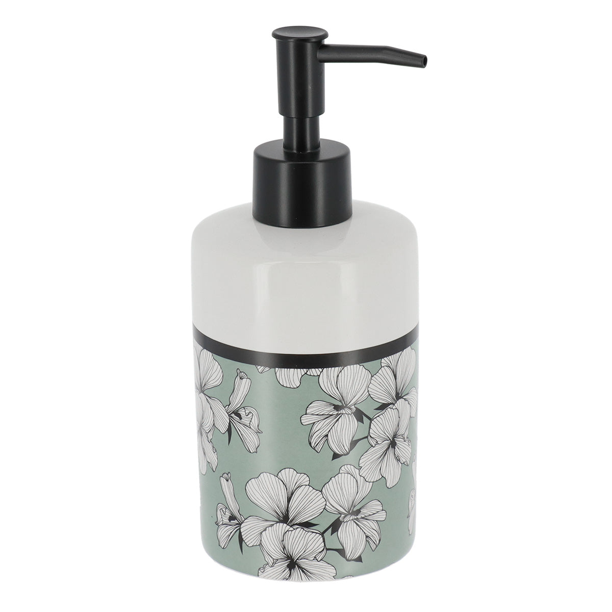 Dozator De Săpun Rotund Și Imprimat Din Dolomit 320 Ml - Green Ecrin - ramosdecor