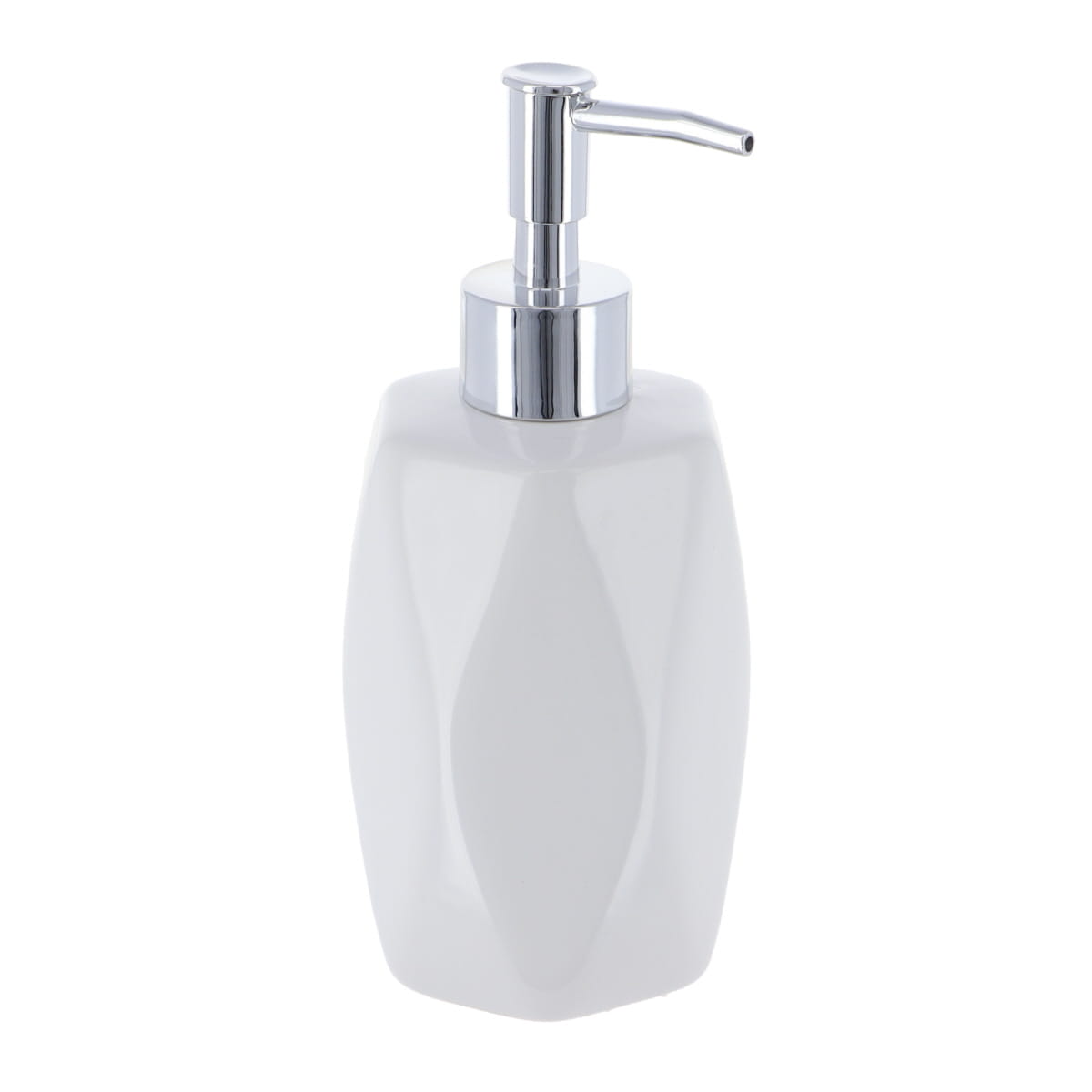 Dozator Săpun din Gresie Formă Diamant 330 ml - Alb - ramosdecor