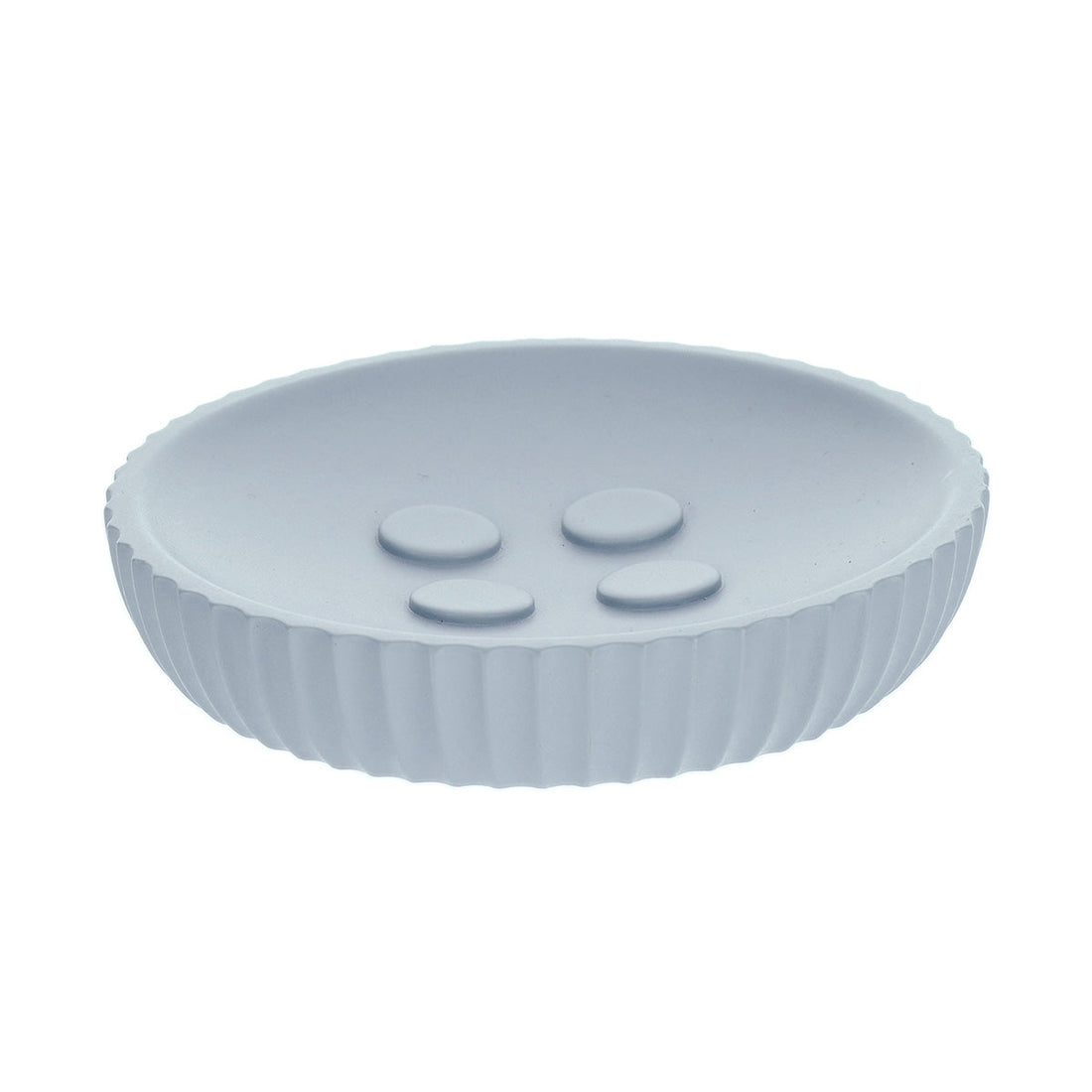 Savonieră Rotundă din Polirășină cu Dungi - Clear Albastru - ramosdecor