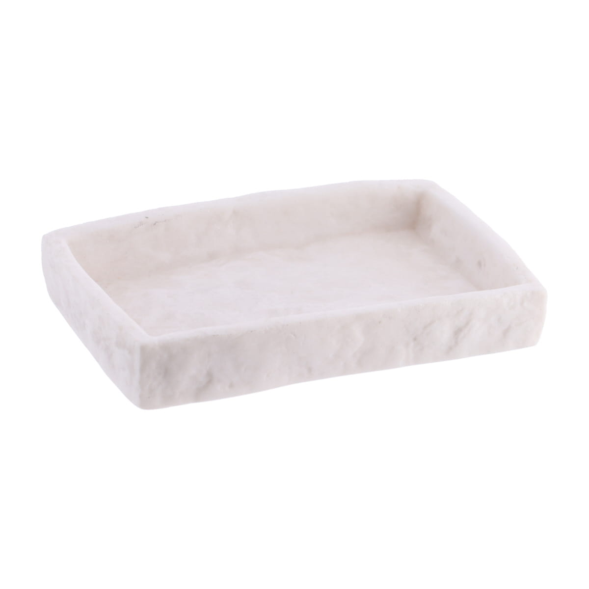 Savonieră Rectangulară din Polirășină cu Efect de Piatră - Alb - ramosdecor