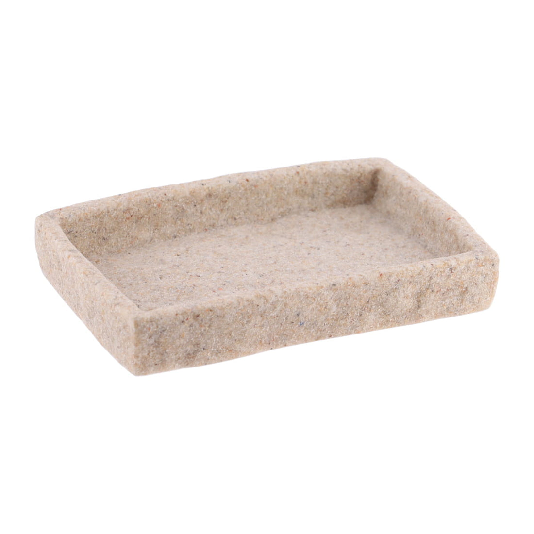 Savonieră Rectangulară din Polirășină cu Efect de Piatră - Natural - ramosdecor