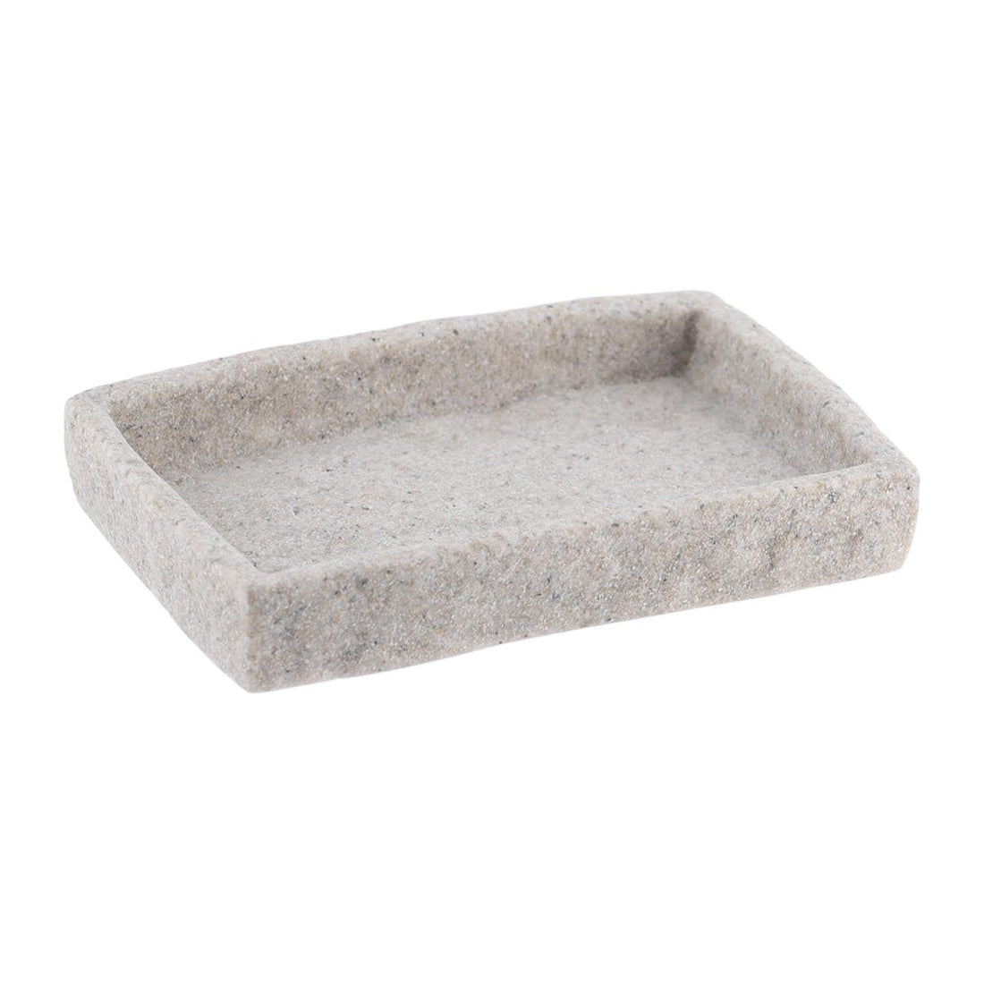 Savonieră Rectangulară din Polirășină cu Efect de Piatră - Gri - ramosdecor