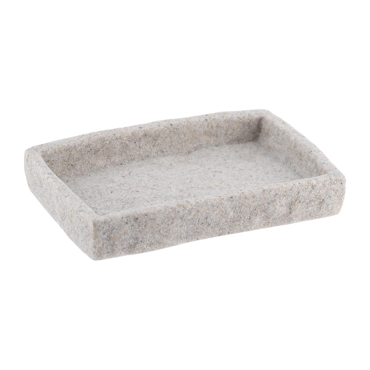Savonieră Rectangulară din Polirășină cu Efect de Piatră - Gri - ramosdecor
