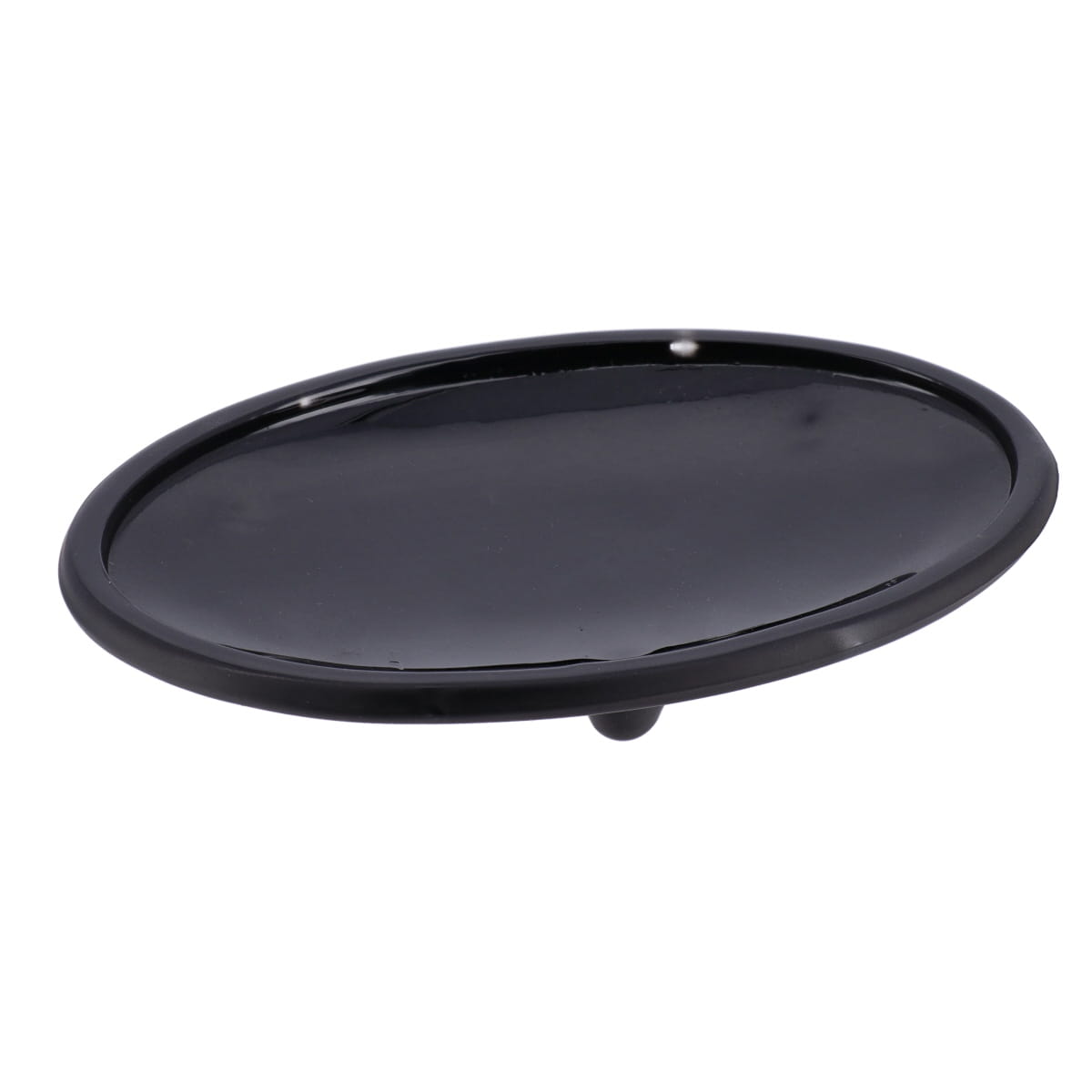 Savonieră Ovală din Sticlă - Negru prezentat într-un decor modern marca Ramos