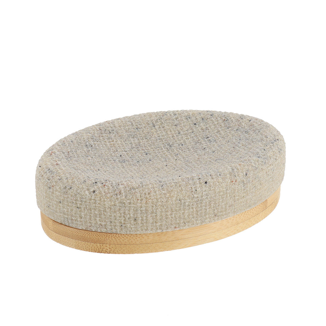 Savonieră Ovală din Polirășină cu Efect de Plasă și Bambus - Natural - ramosdecor