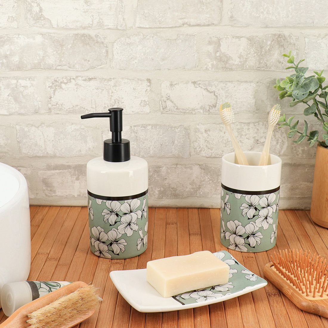Farfurie De Săpun Dolomite Imprimată - Green Ecrin - ramosdecor
